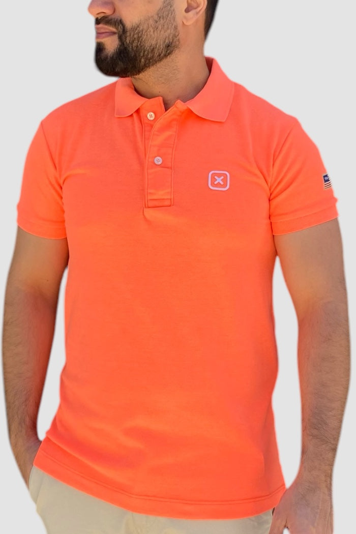 POLO CUSTOM BORDADO TXC 6368 LARANJA FLUOR