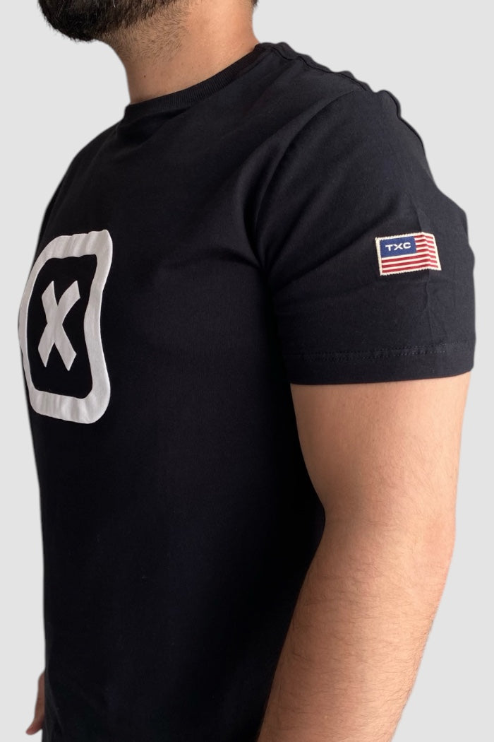 CAMISETA TXC REGULAR MEIA MALHA PENTEADA ESTAMPADA 19742 PRETO