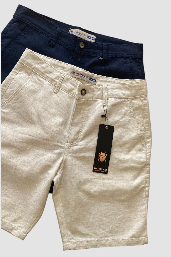 BERMUDA CHINO LINHO CURTA 68 VERAO MPOLLO