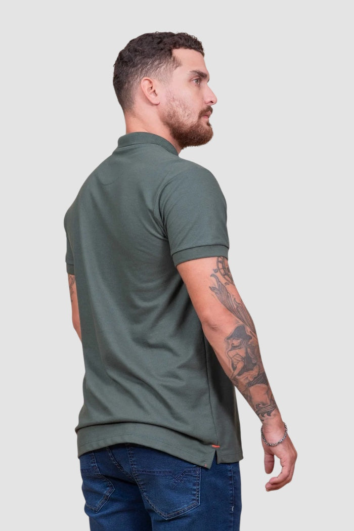 POLO TXC REGULAR CUSTOM BORDADO 6805 VERDE MILITAR