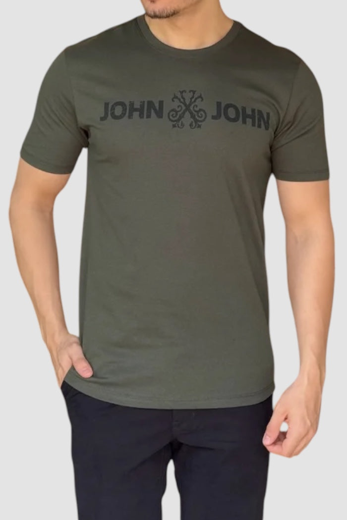 Camiseta John John Logo Verde Militar