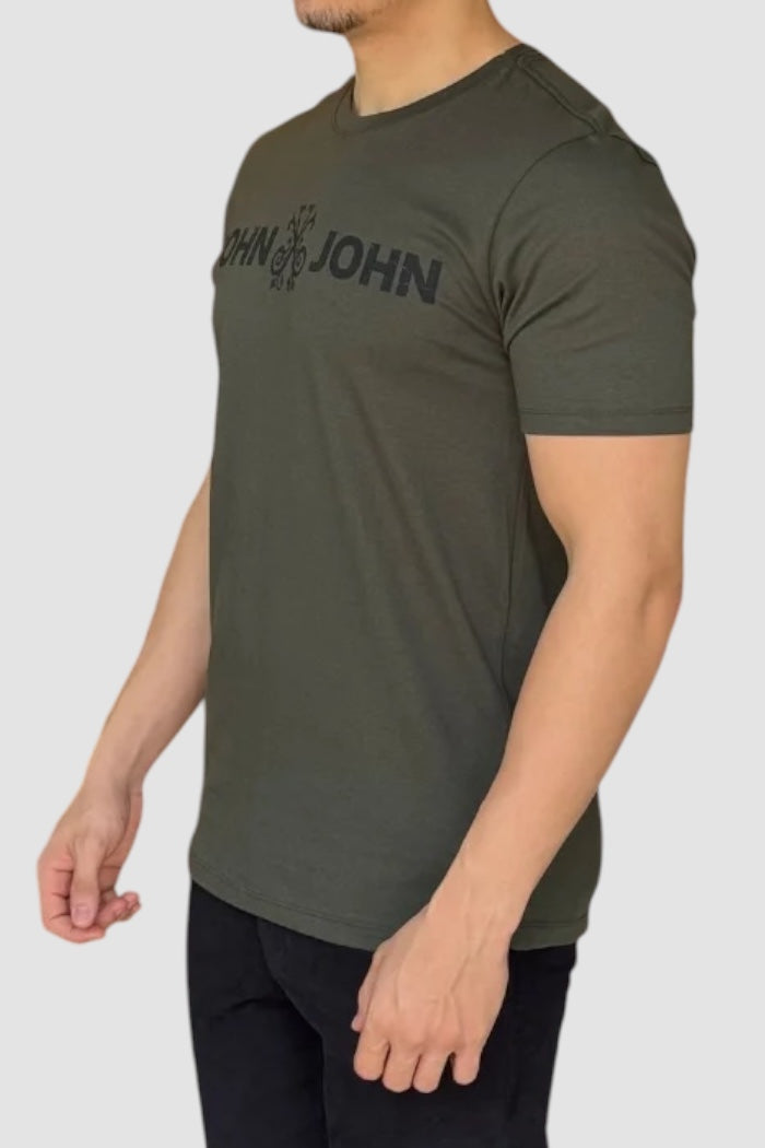 Camiseta John John Logo Verde Militar