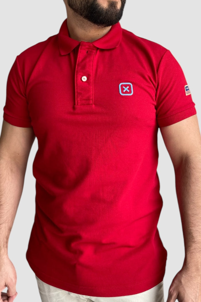 POLO CUSTOM  BORDADO 6368 TXC VERMELHO