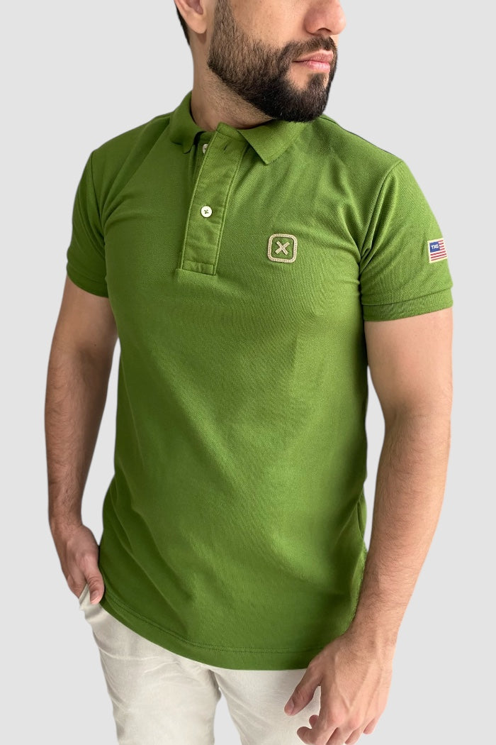 POLO CUSTOM BORDADO 6368 TXC VERDE MILITAR