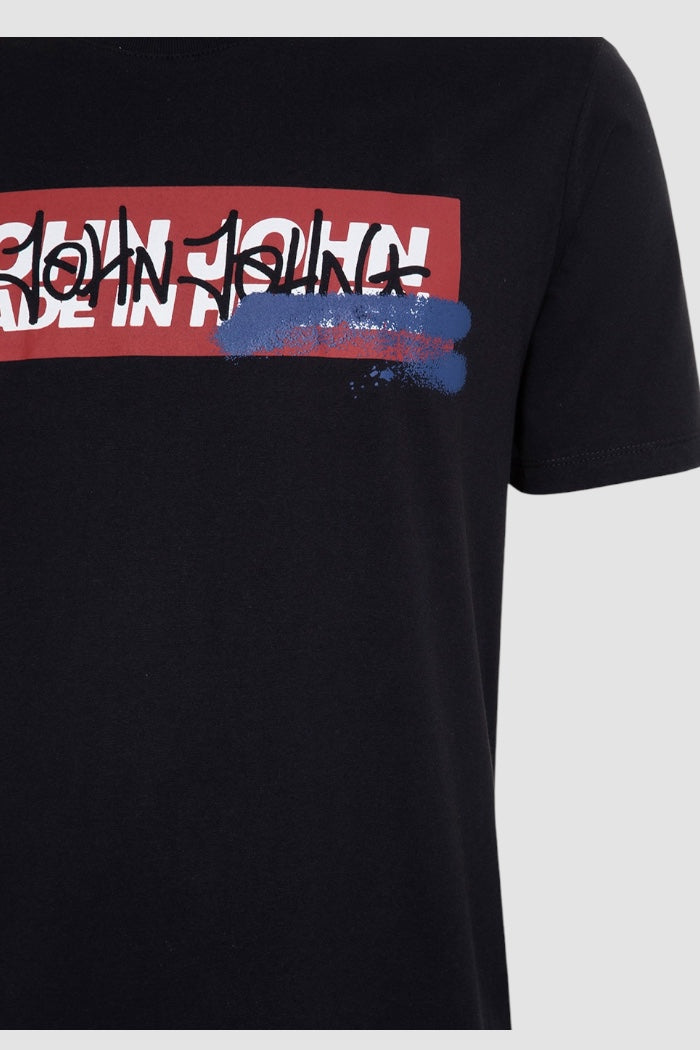 Camiseta John John Spray Art Preto