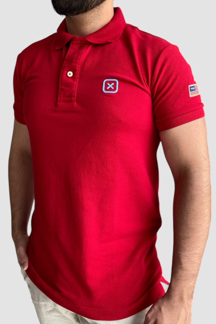 POLO CUSTOM  BORDADO 6368 TXC VERMELHO