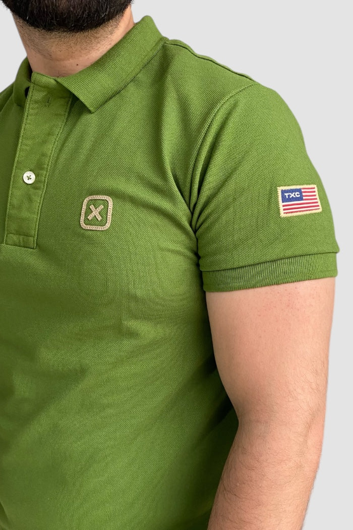 POLO CUSTOM BORDADO 6368 TXC VERDE MILITAR
