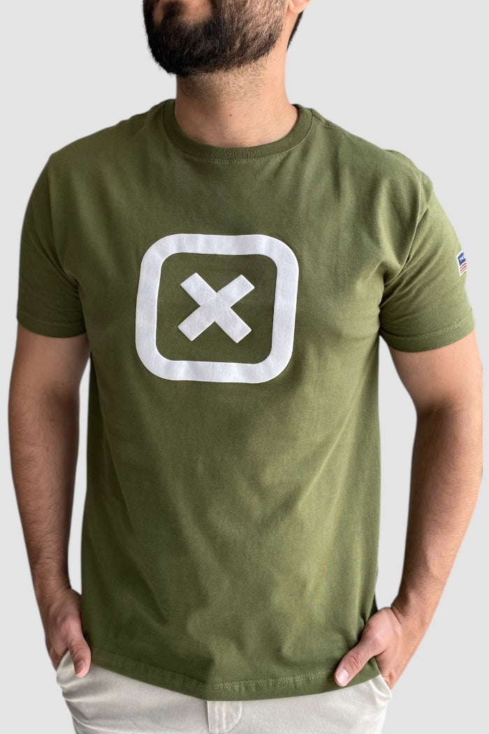 CAMISETA TXC REGULAR MEIA MALHA PENTEADA ESTAMPADA 19742 VERDE MILITAR