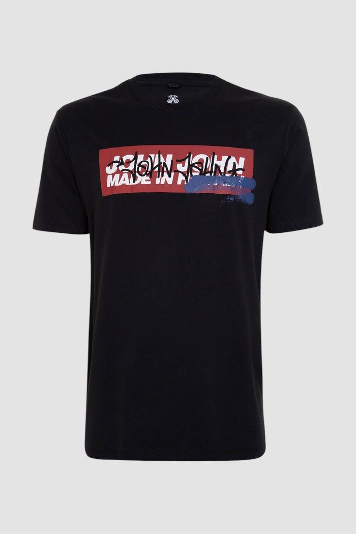 Camiseta John John Spray Art Preto