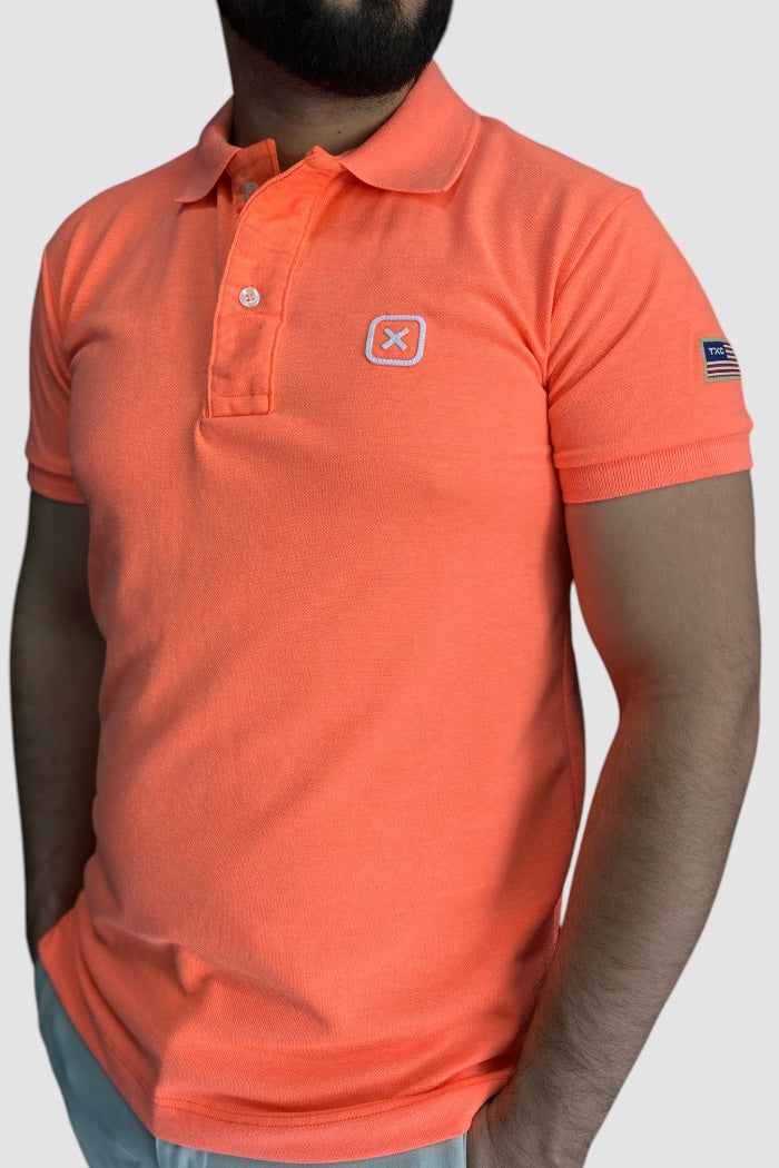 POLO CUSTOM BORDADO TXC 6368 LARANJA FLUOR