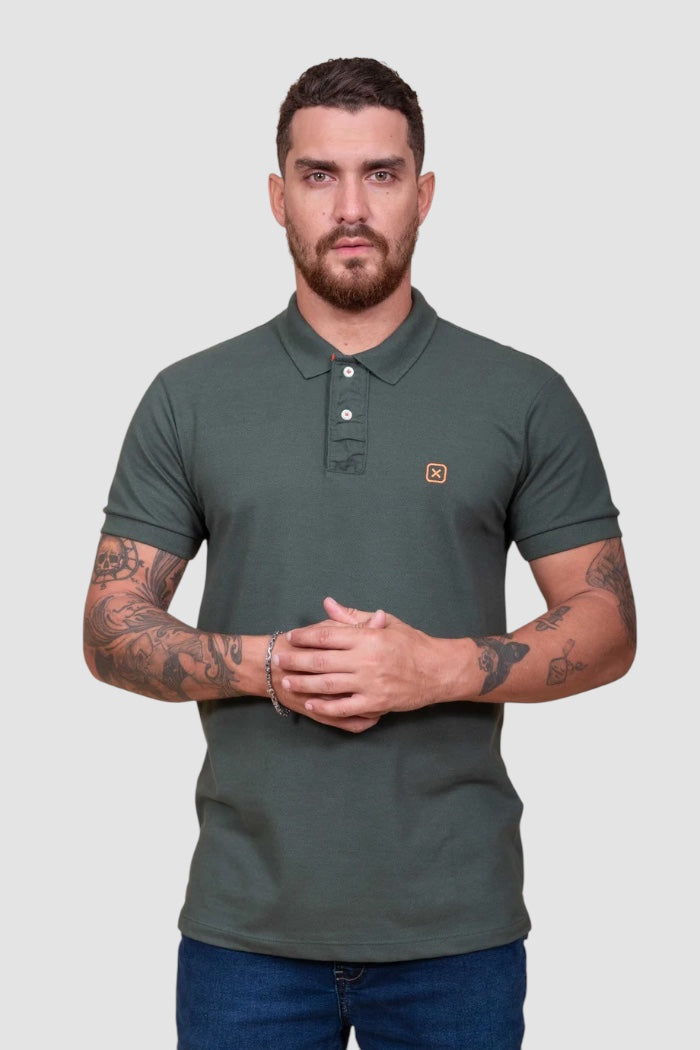 POLO TXC REGULAR CUSTOM BORDADO 6805 VERDE MILITAR