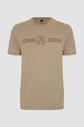 Camiseta John John Logo Bege Claro