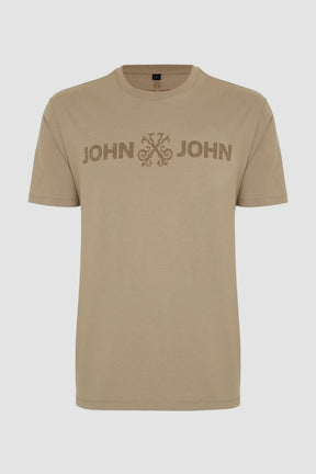 Camiseta John John Logo Bege Claro