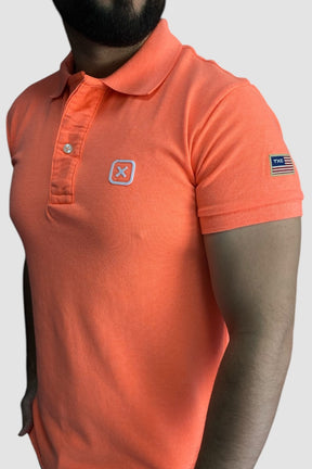 POLO CUSTOM BORDADO TXC 6368 LARANJA FLUOR